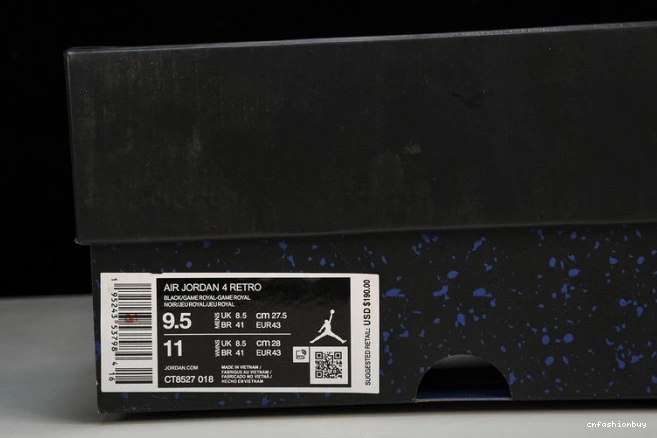 Royal Retro Jordan Black 4 CT8527-018 Game 0717
